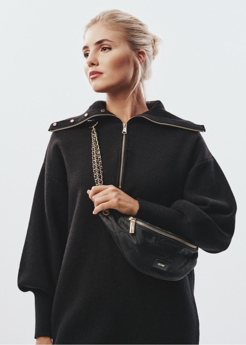 Black quilted women's bag TOREN-0266A-99(Z25)