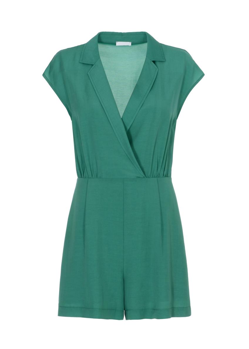 Women's short green jumpsuit KOBDT-0004-51(W21)-03