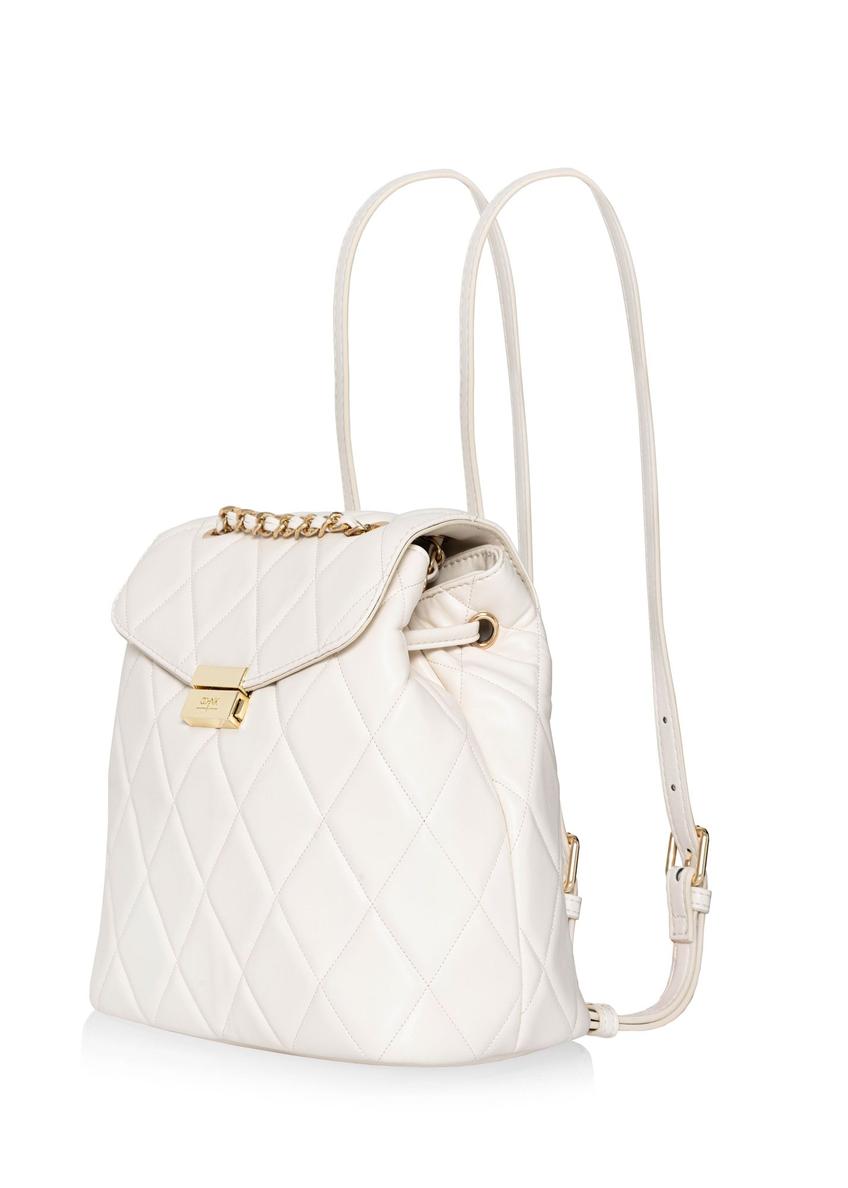 White small backpack made of imitation leather TOREC-1021-11(W25)