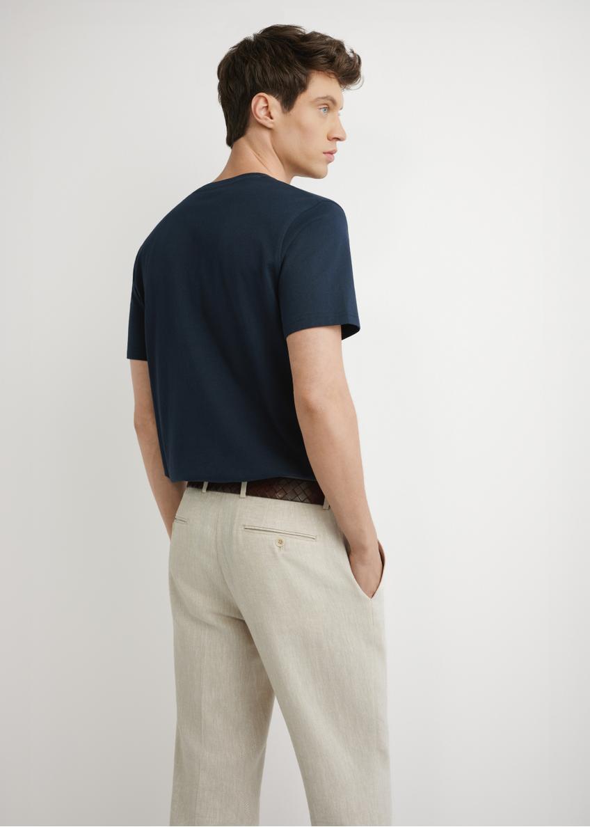 Navy blue cotton men's t-shirt TSHMT-0144-7E(W26)