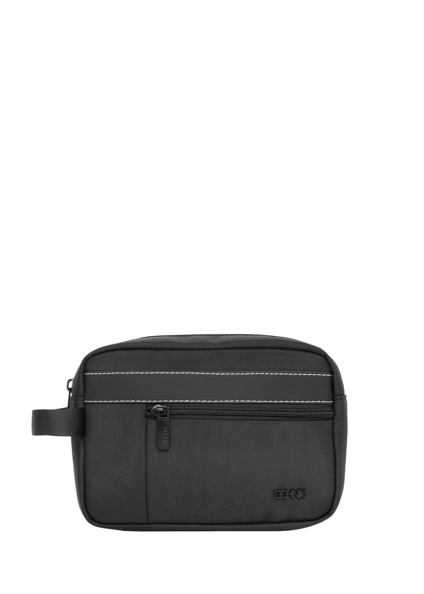Black men's cosmetic bag TORMN-0425-99(Z26), front product view on a light background.