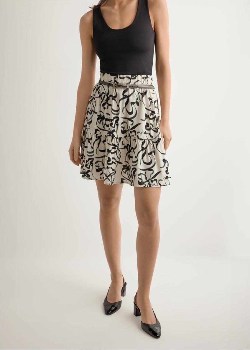 Cream patterned women's skirt SPCDT-0128-1P(W26)