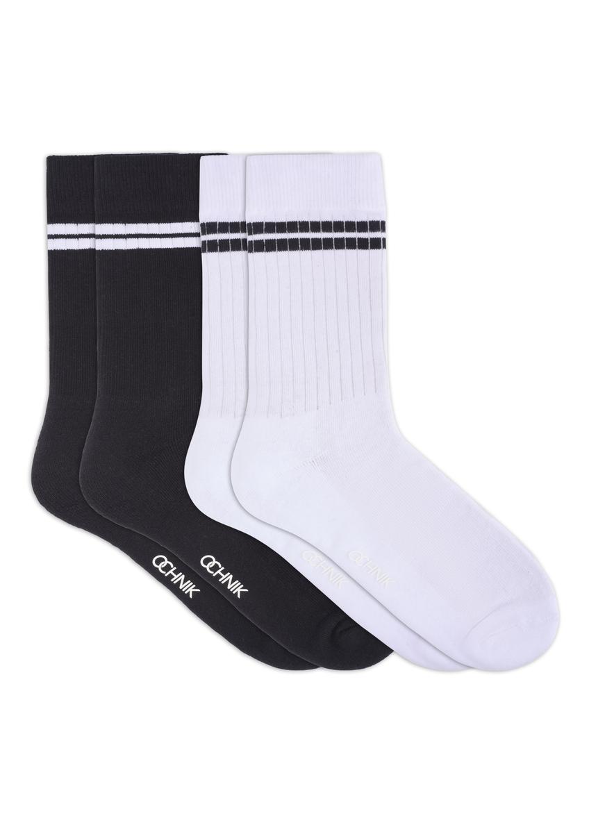 Set of long men's socks ZESMT-0065-00(Z26), front view of the set on a white background.