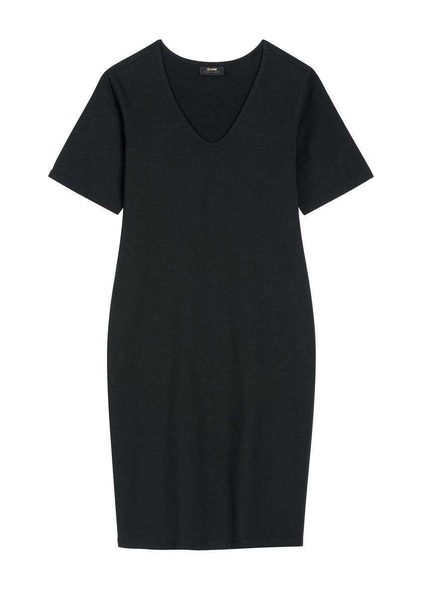 Black cotton dress SUKDT-0185A-99(W26)