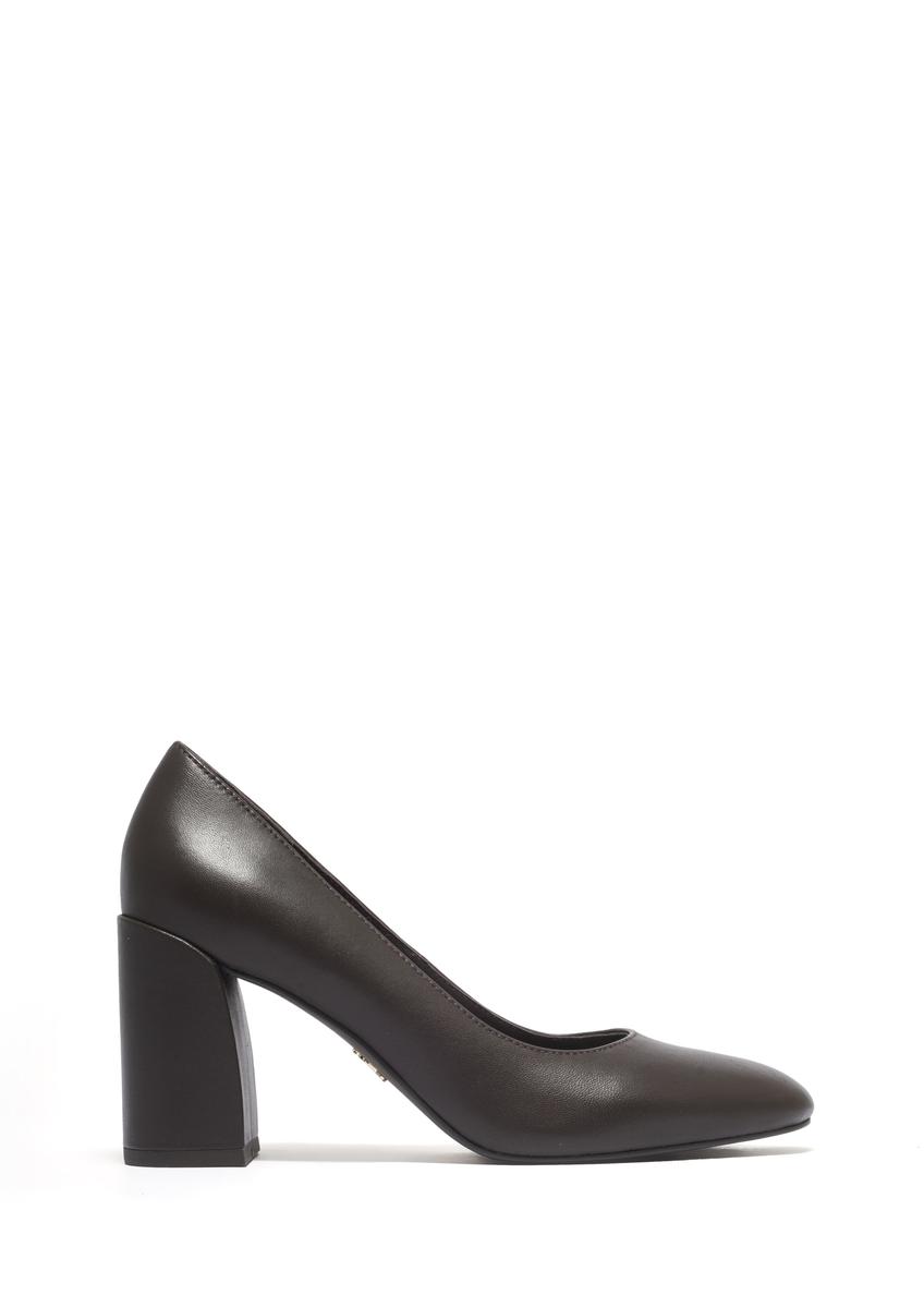 Women's dark brown leather pumps BUTYD-1307-1I(Z26)