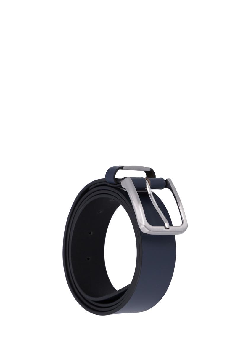 Navy blue men's leather belt PASMS-0273-7E(Z26)