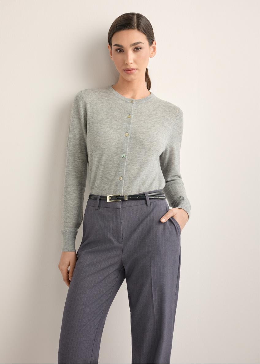 Women's woolen cardigan in gray KARDT-0065-9B(Z26)