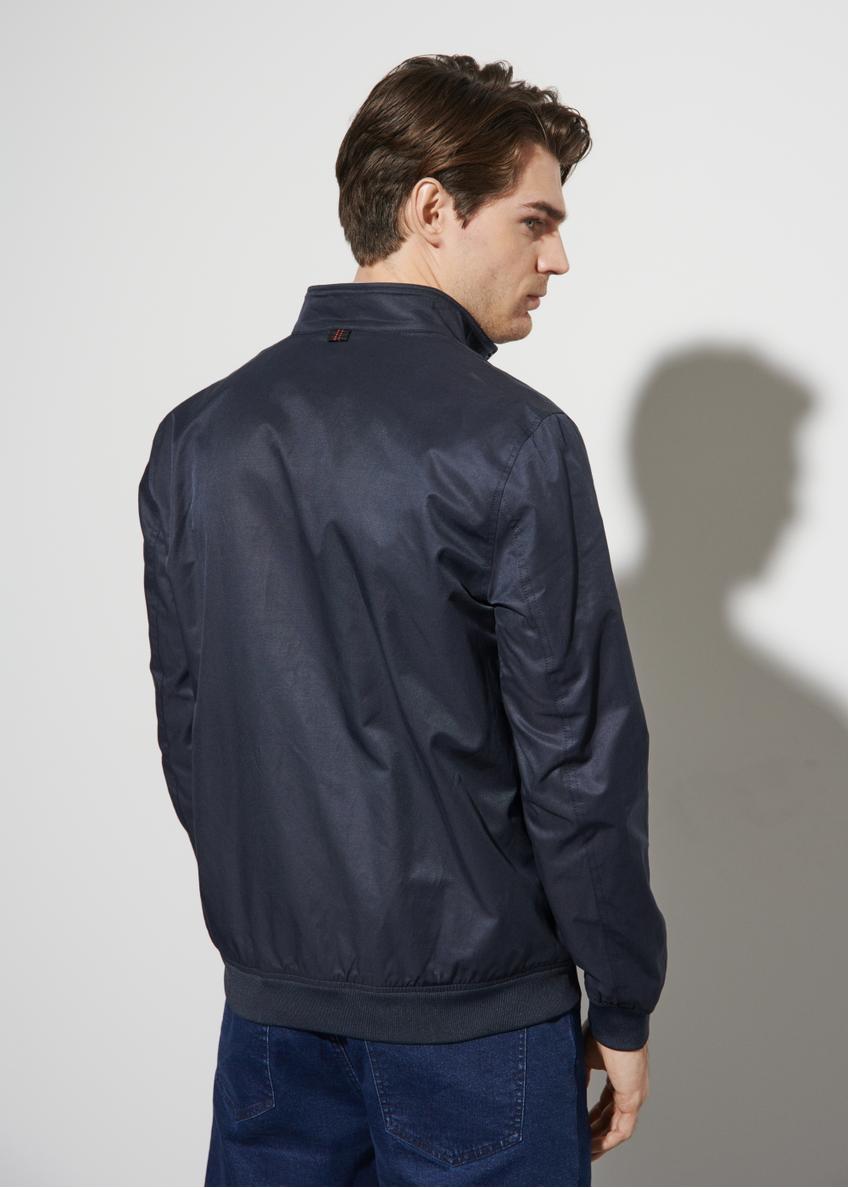 Navy blue men's jacket with stand-up collar KURMT-0230-69(W24)