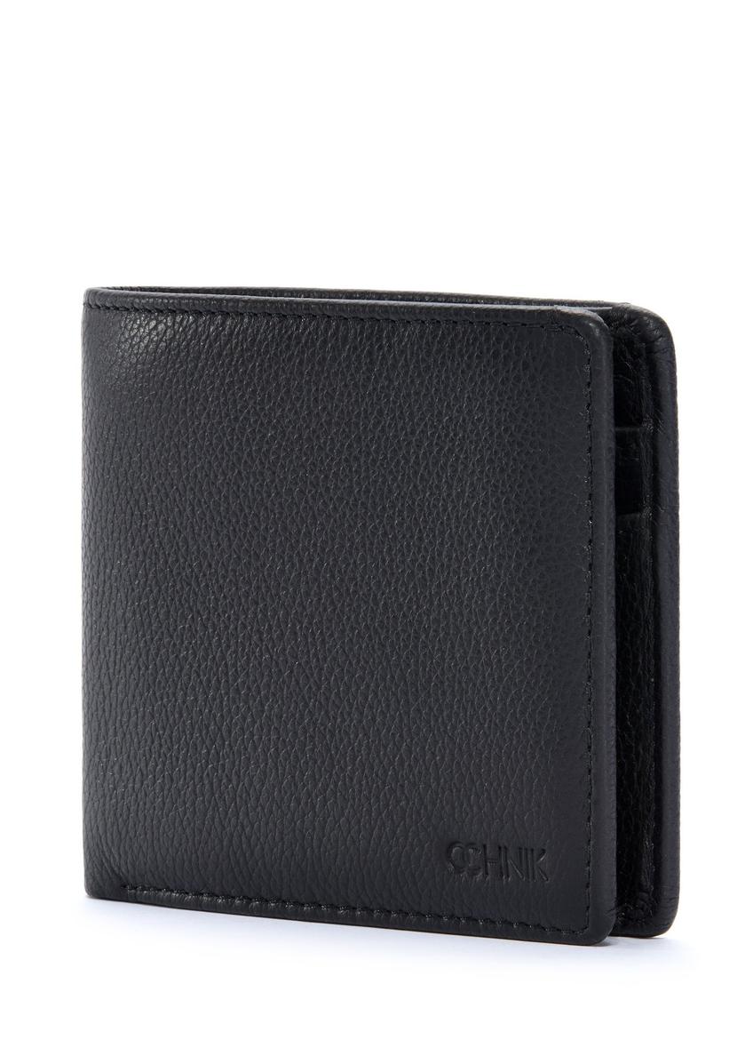 Leather black men's wallet PORMS-0629A-99(Z25)