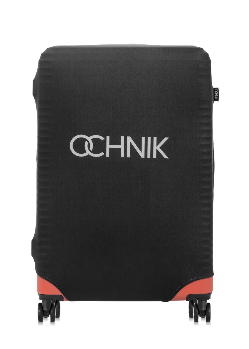 Black cover for large suitcase AW-013-0002-99-L(W25), view of the product on the suitcase on a white background.