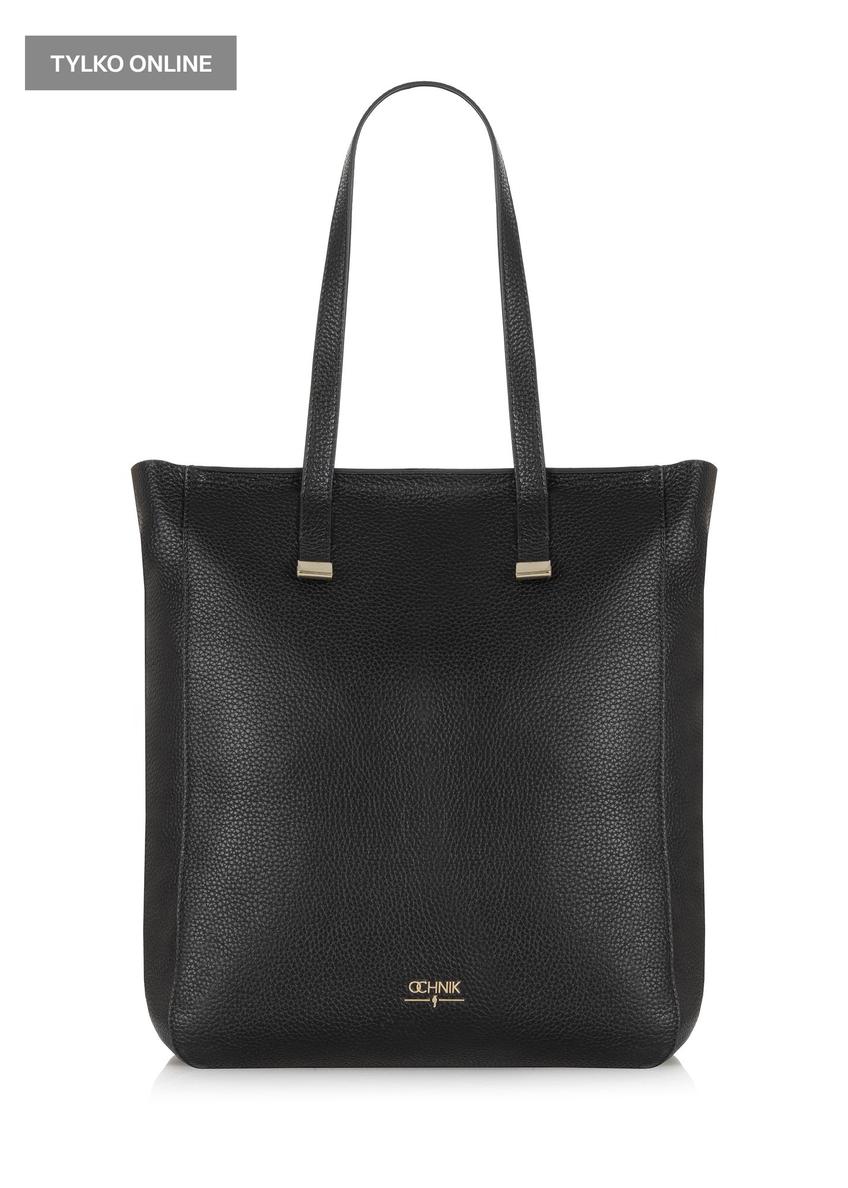 Black leather shopper bag for women TORES-1037C-99(W25)