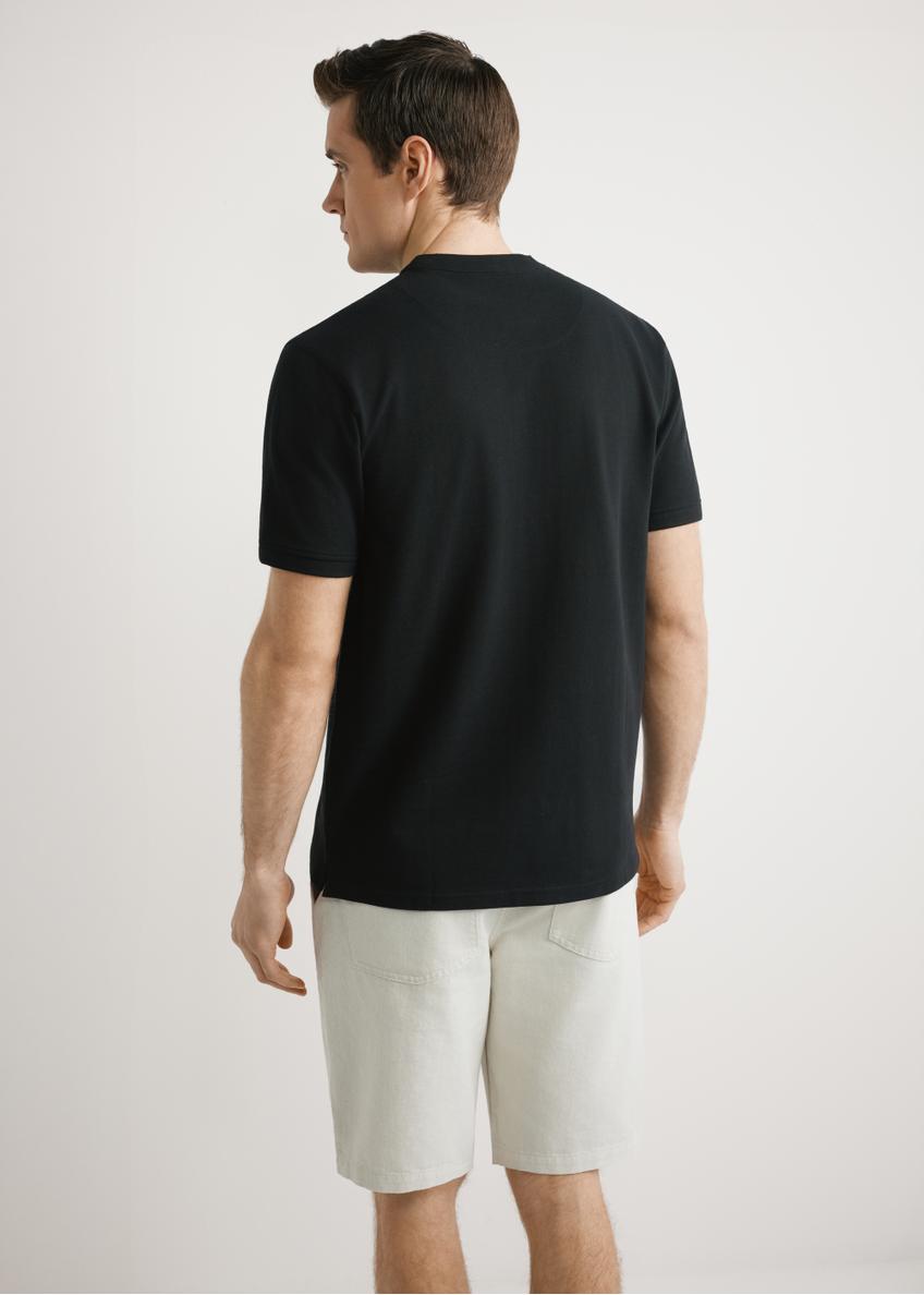 Men's black polo shirt POLMT-0095-99(W26)