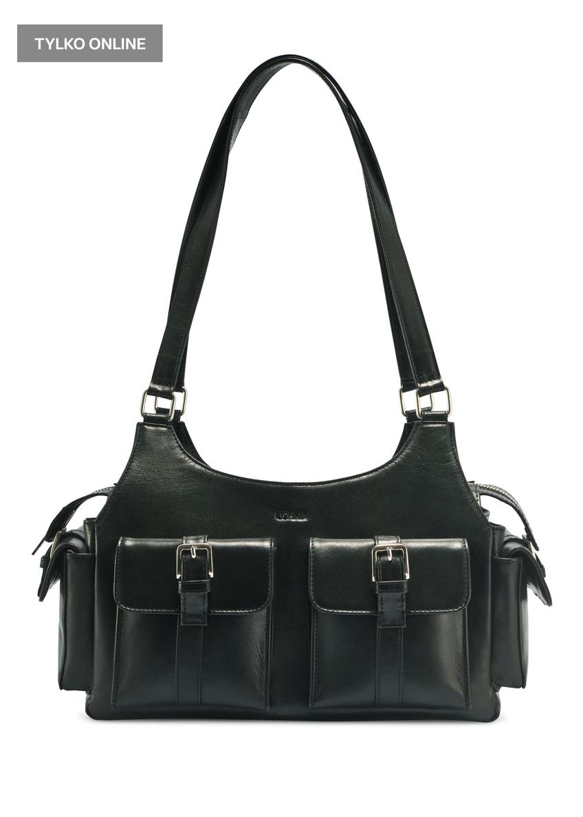 Black leather women's handbag TORES-1136A-99(Z25)