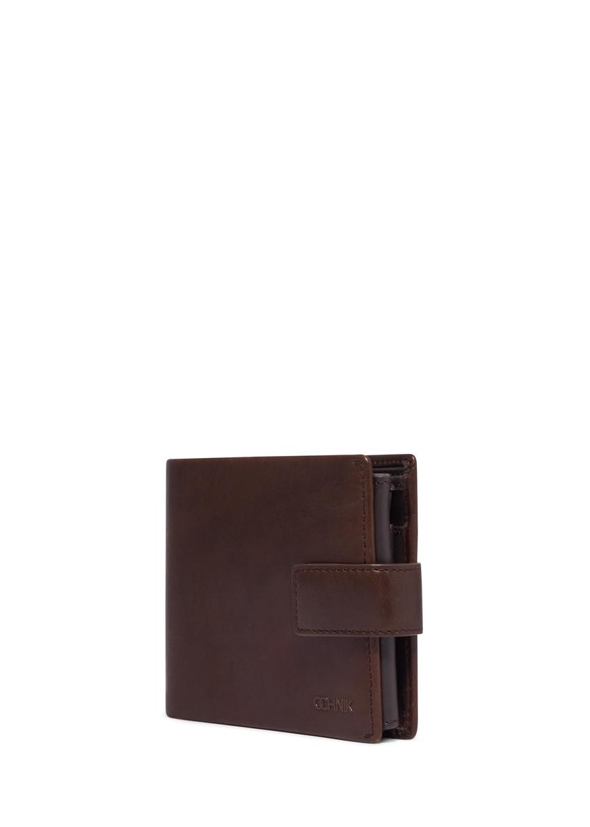 Dark brown leather men's wallet PORMS-0733-1I(Z26)