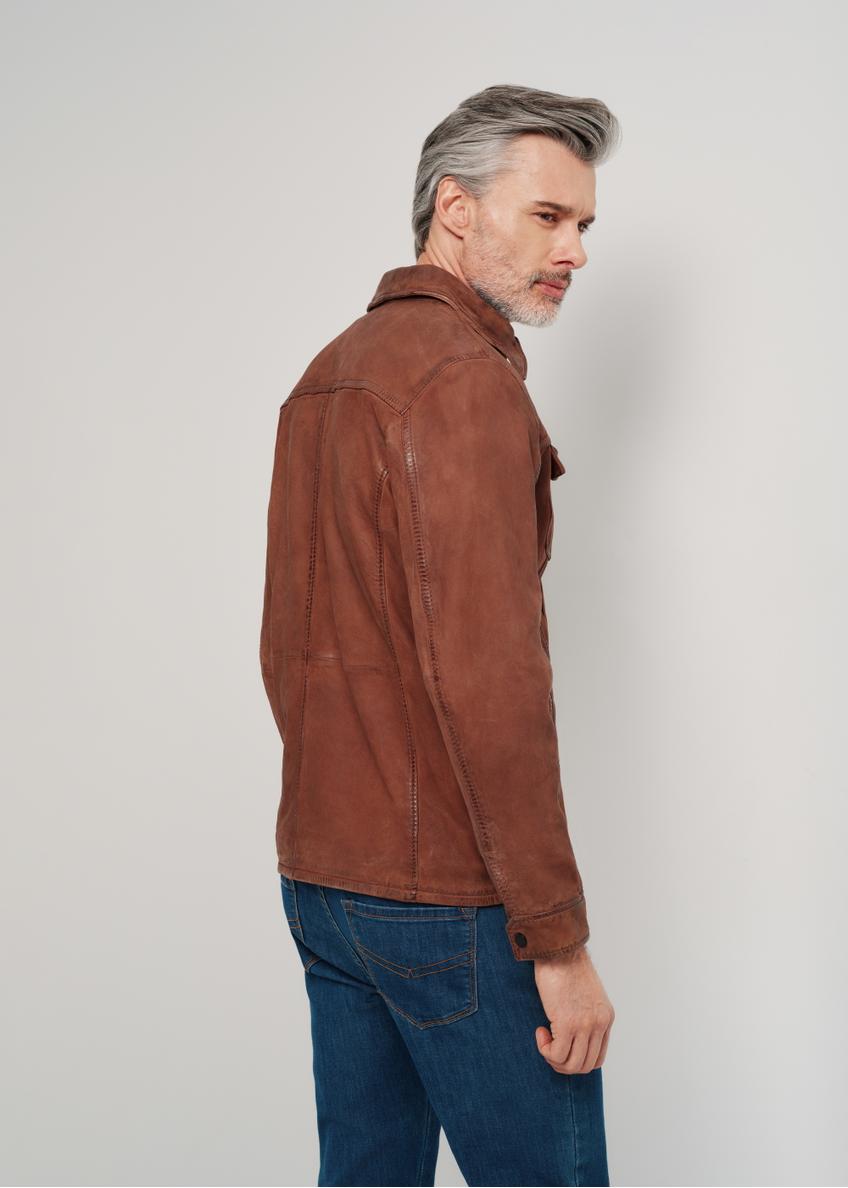 Brown leather jacket for men KURMS-0335-2078(W24)