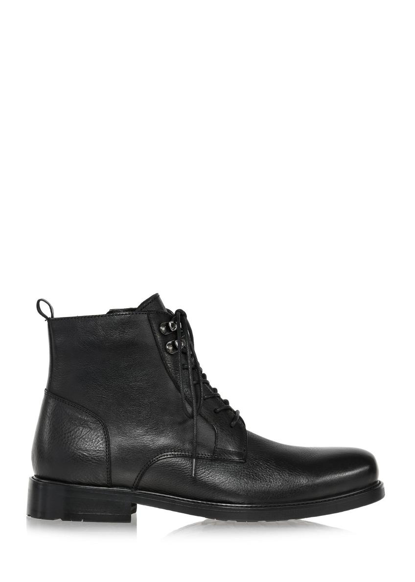 Black leather men's boots BUTYM-0469-99(Z24)-01