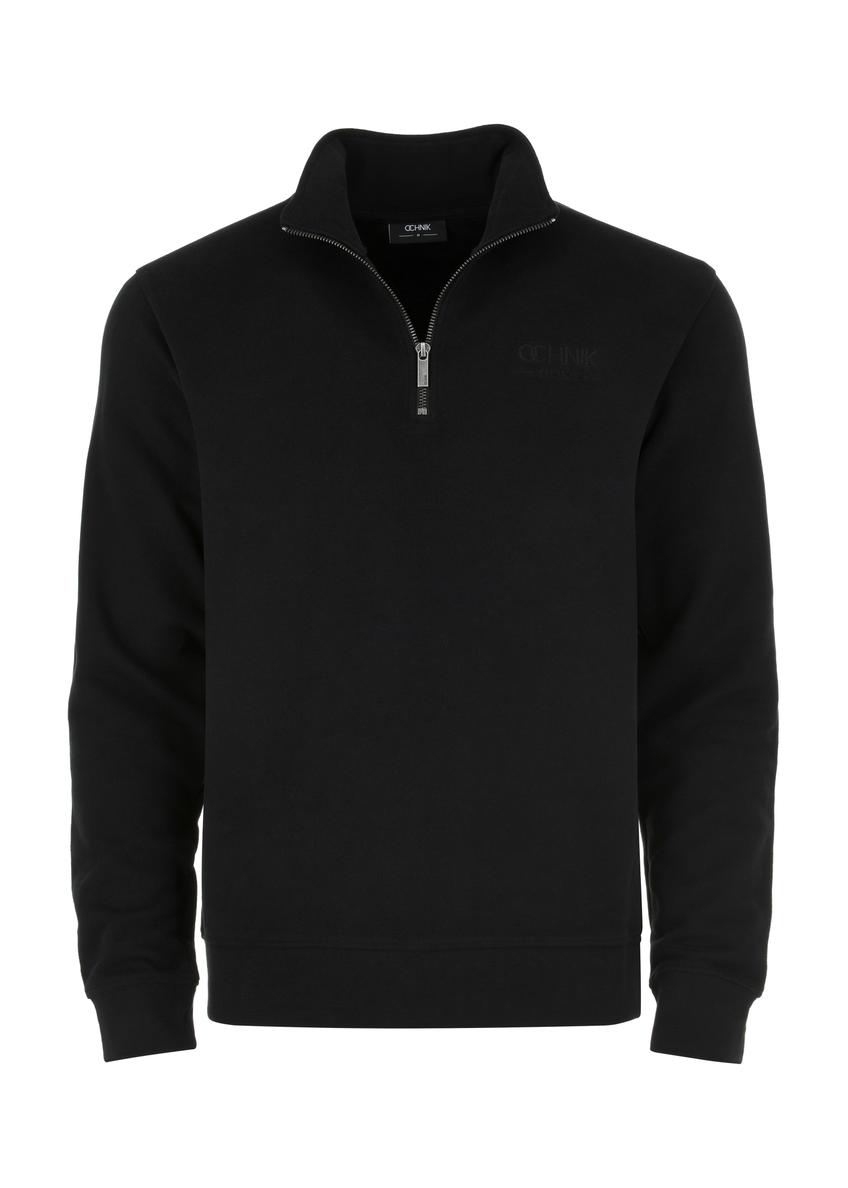 Men's black cotton hoodless sweatshirt BLZMT-0062-99(W24)-04