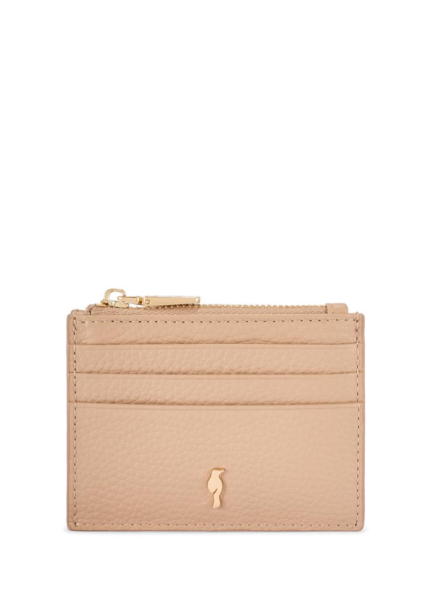 Small women's leather wallet PORES-0806R-1B(W26), front product view on white background.