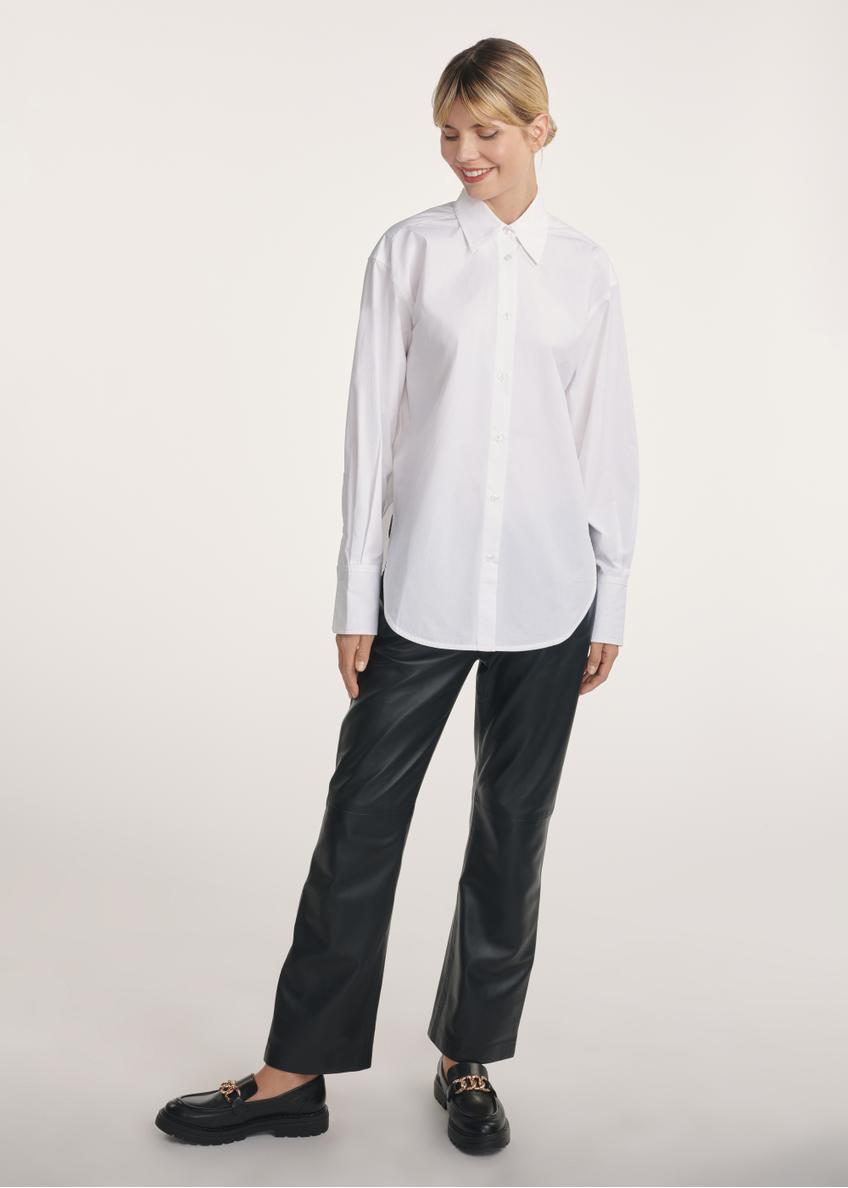 Cotton women's shirt in white KOSDT-0171-11(Z25)