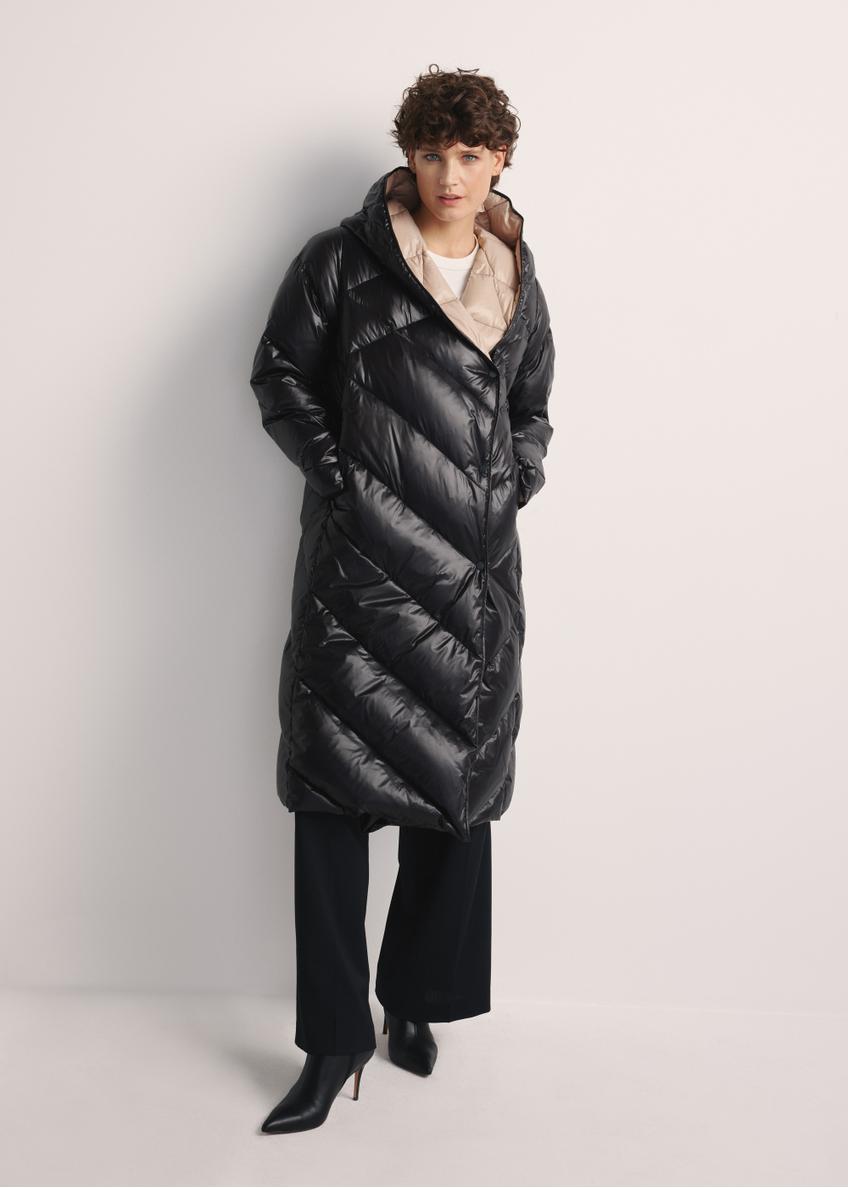 Long black women's winter jacket KURDT-0542A-98(Z25)