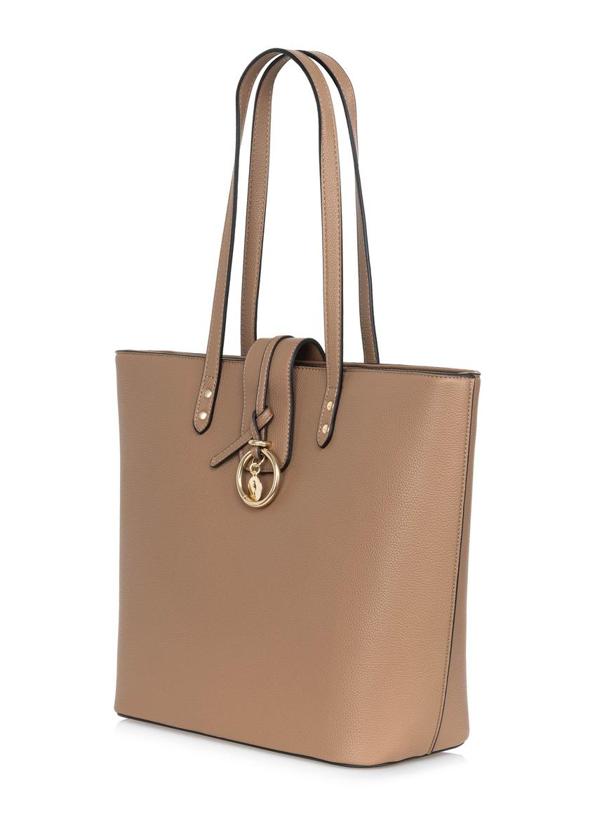 Beige women's shopper bag TOREC-0937-81(W24)