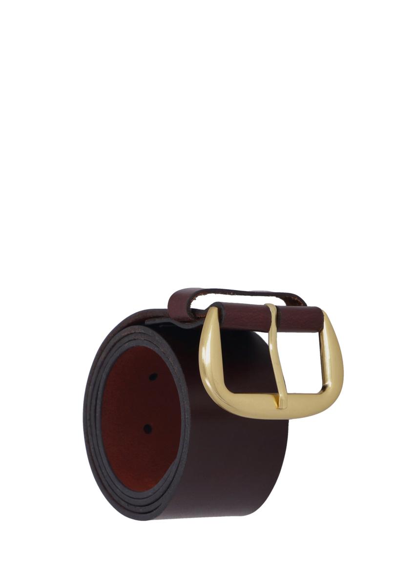 Brown wide leather women's belt PASDS-0349-1I(Z26)