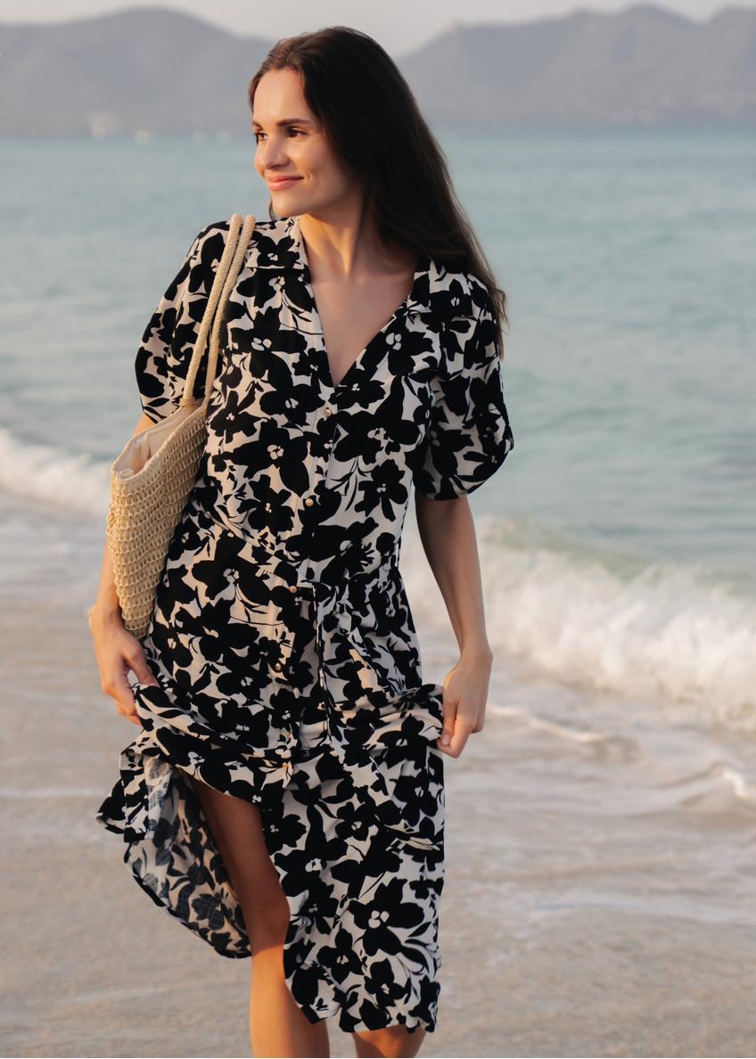 Women's floral midi dress SUKDT-0219-81(W25)