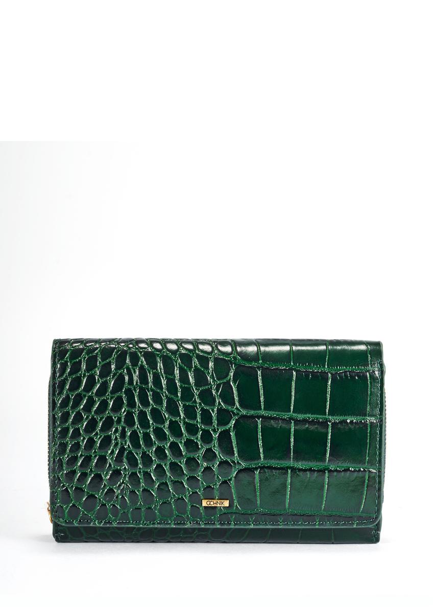 Green croco leather women's wallet PORES-0952-51(W25)