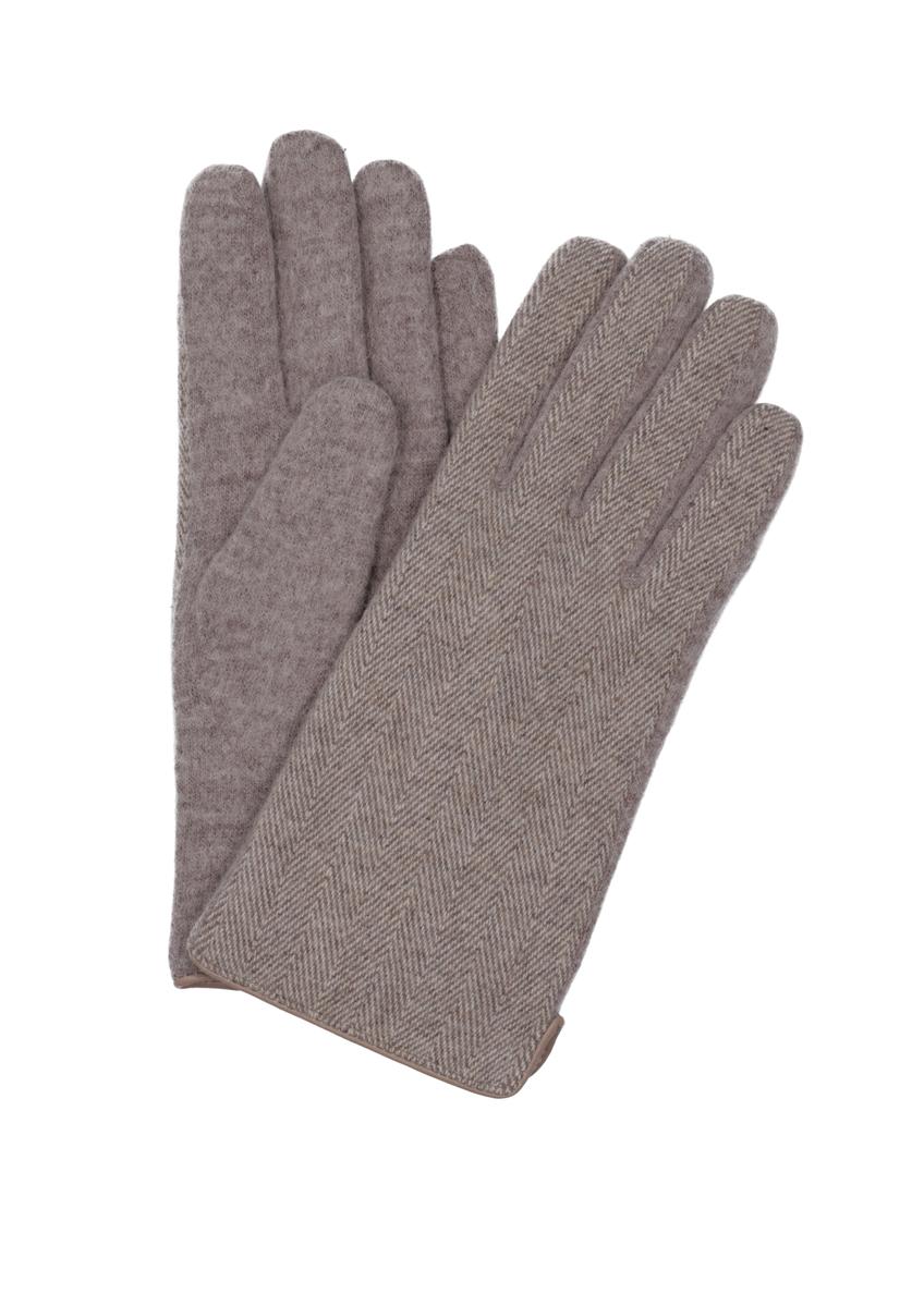 Women's herringbone wool gloves REKDT-0039-1K(Z26)