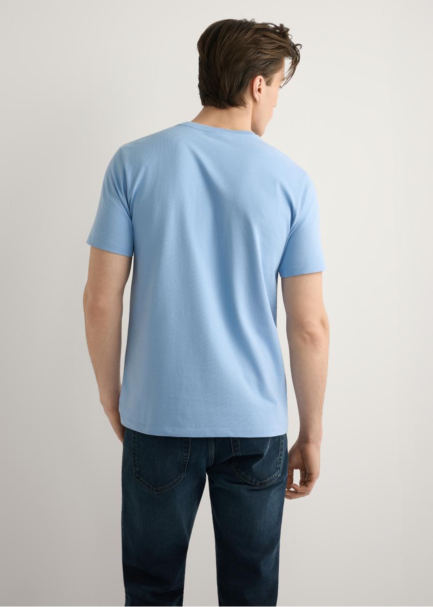 Blue men's T-shirt TSHMT-0137-7B(W26)