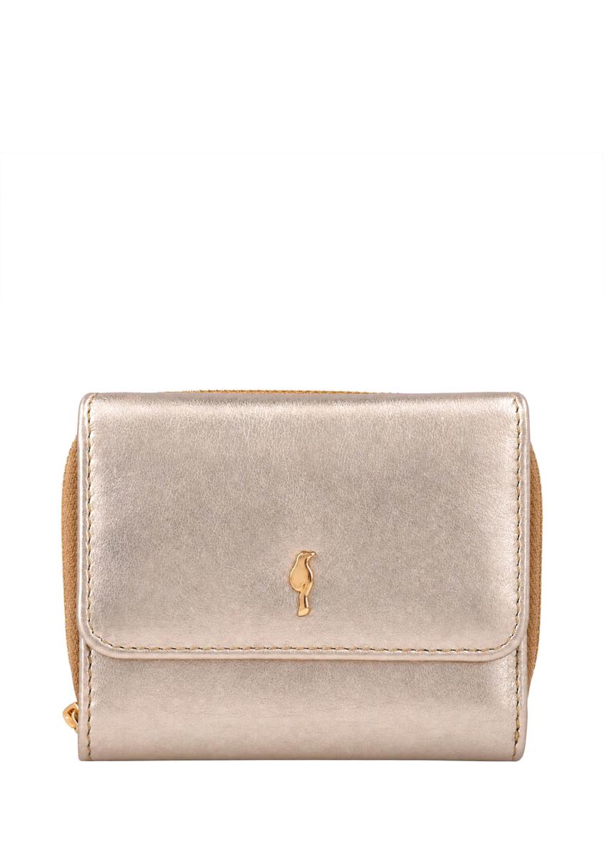 Small women's leather wallet in gold color PORES-1026-2X(Z26)