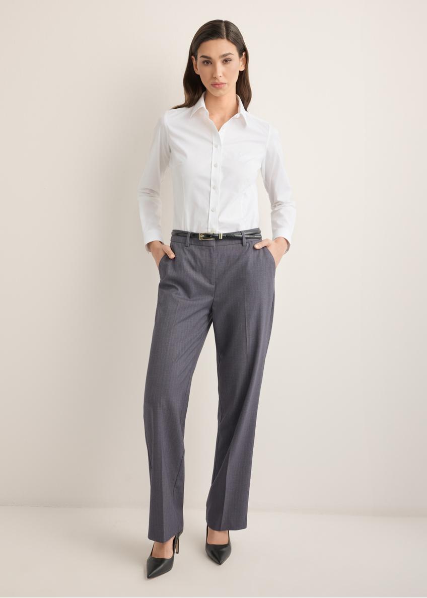 Women's white cotton shirt KOSDT-0190-0A(Z26)