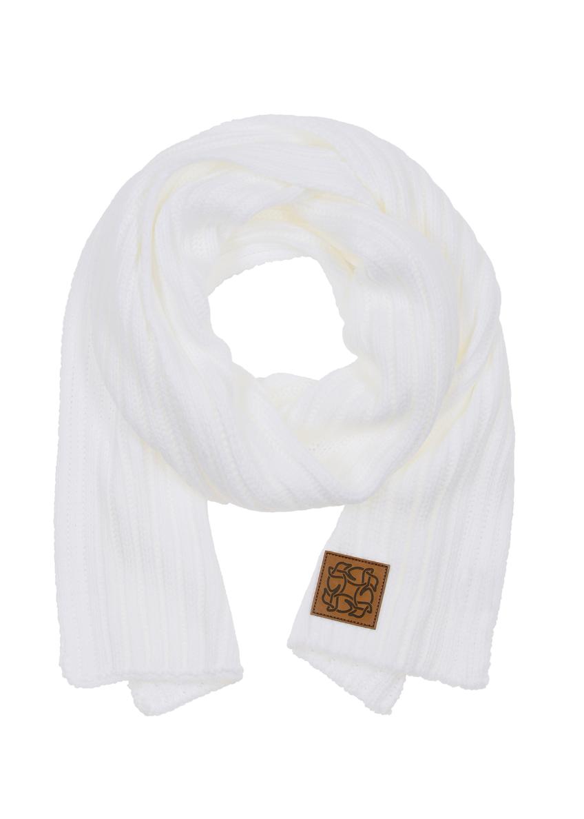 Long white women's scarf SZADT-0150-12(Z23)