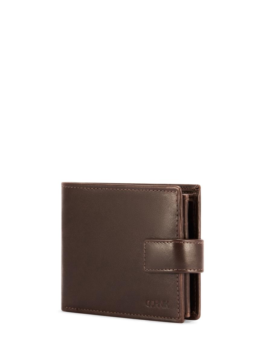 Men's brown leather wallet PORMS-0671-89(Z25)
