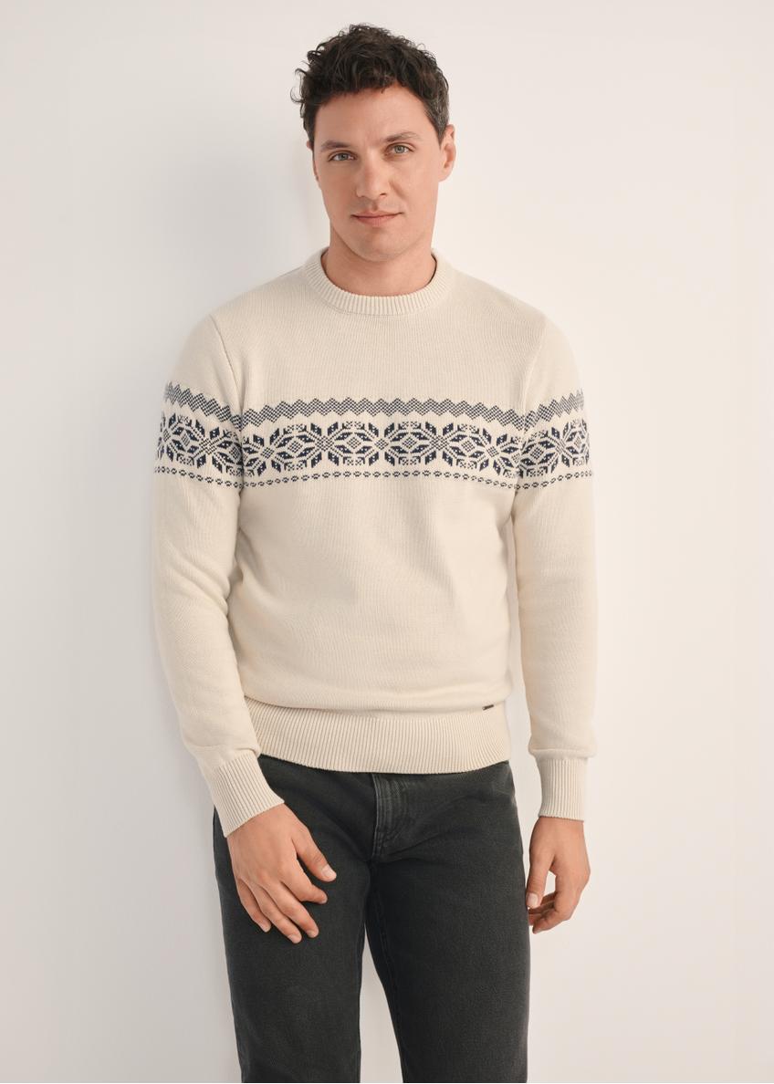 Beige men's sweater SWEMT-0177-80(Z25)