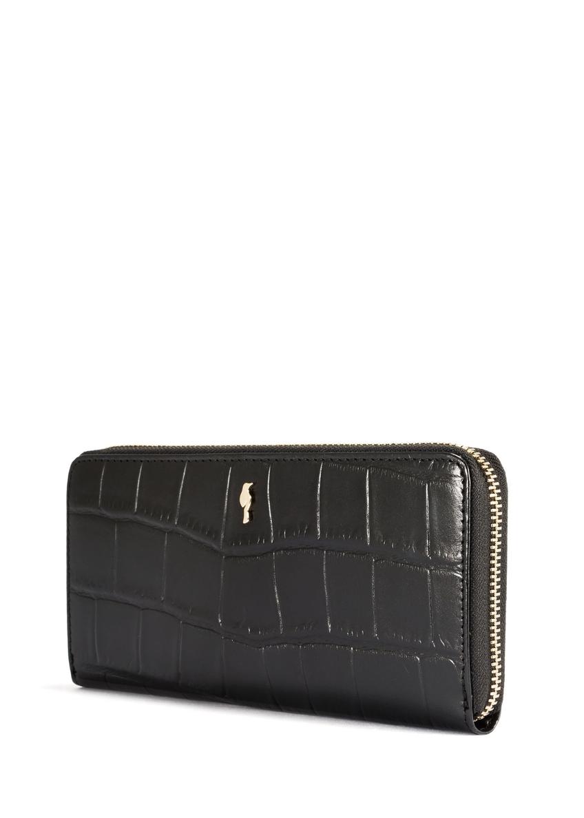 Black large women's croco wallet PORES-0908-9G(Z26)