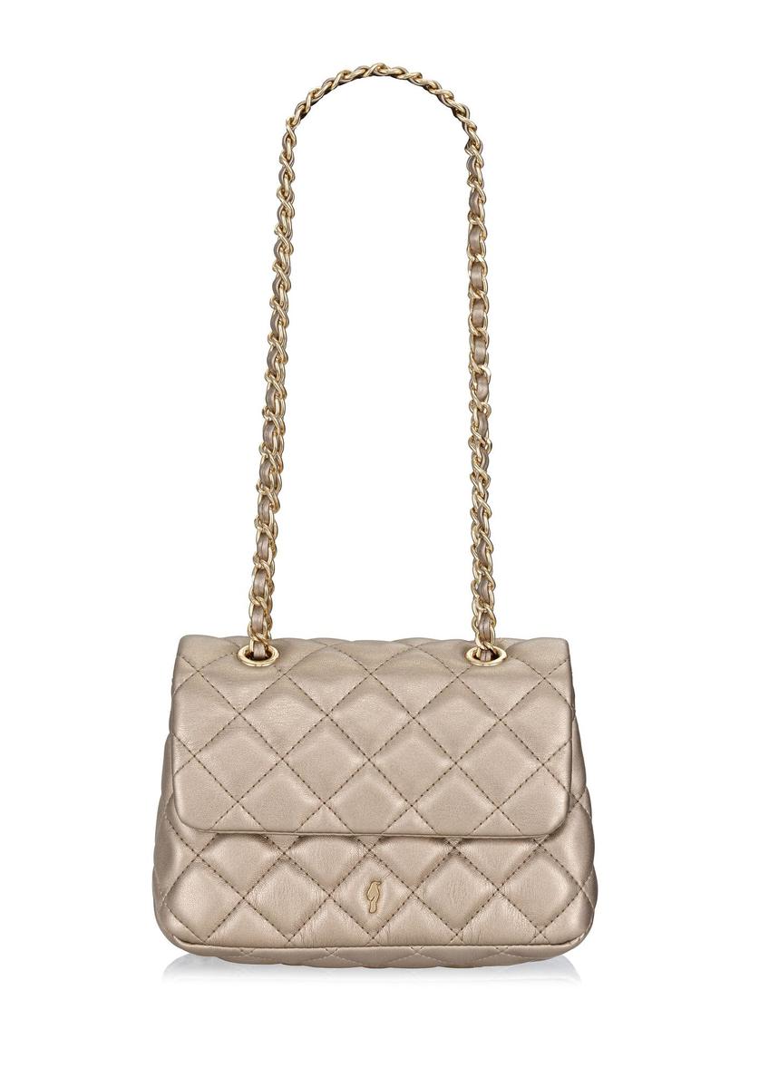 Quilted, elegant women's handbag in gold color TOREC-0932A-28(Z24)-09