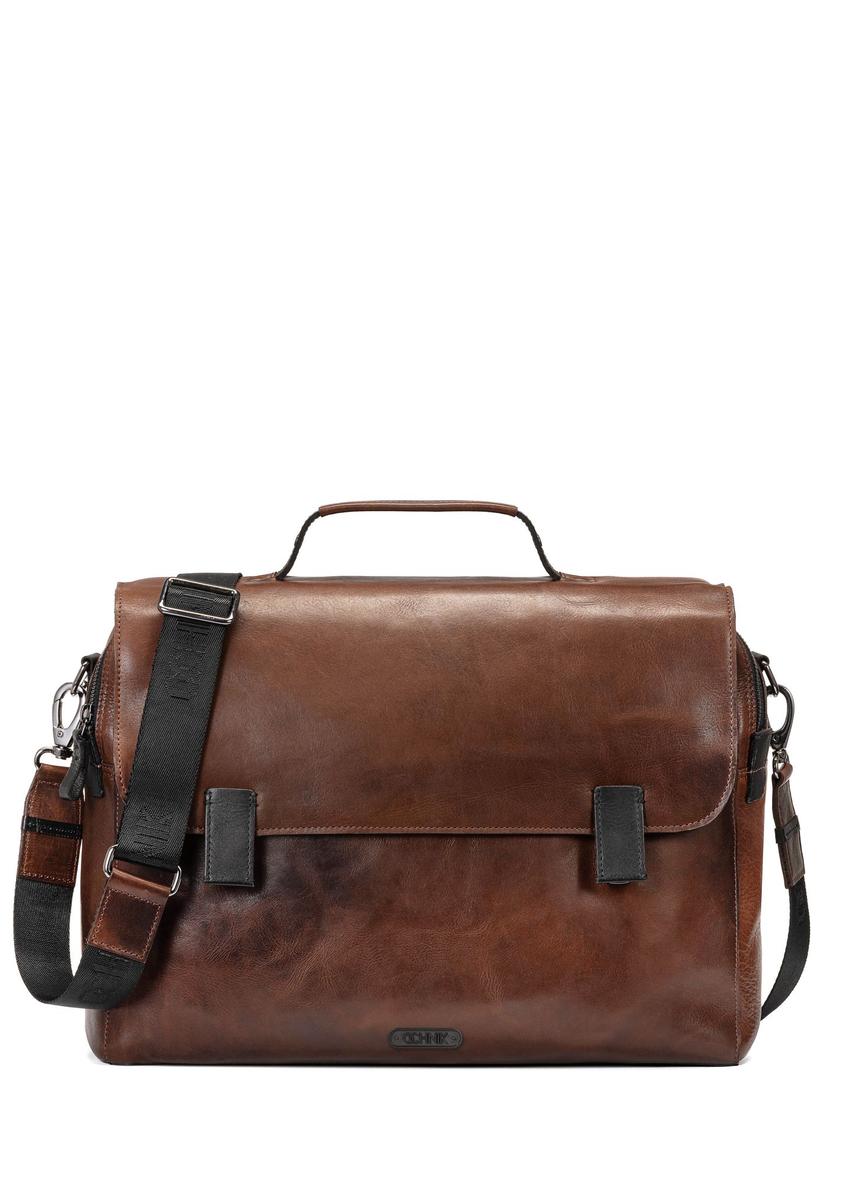 Brown leather men's briefcase TORMS-0102C-79(W25)-10