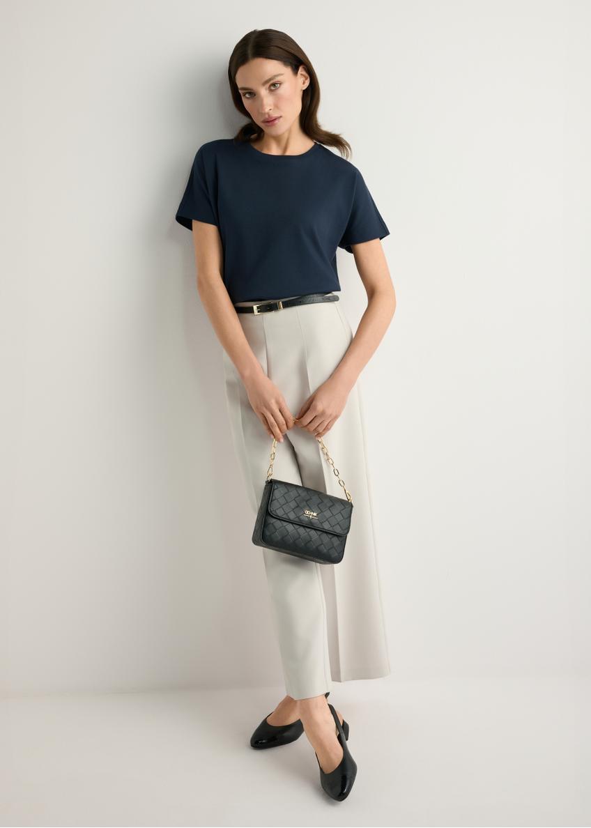 Black woven women's handbag TOREC-0767-9P(W26)