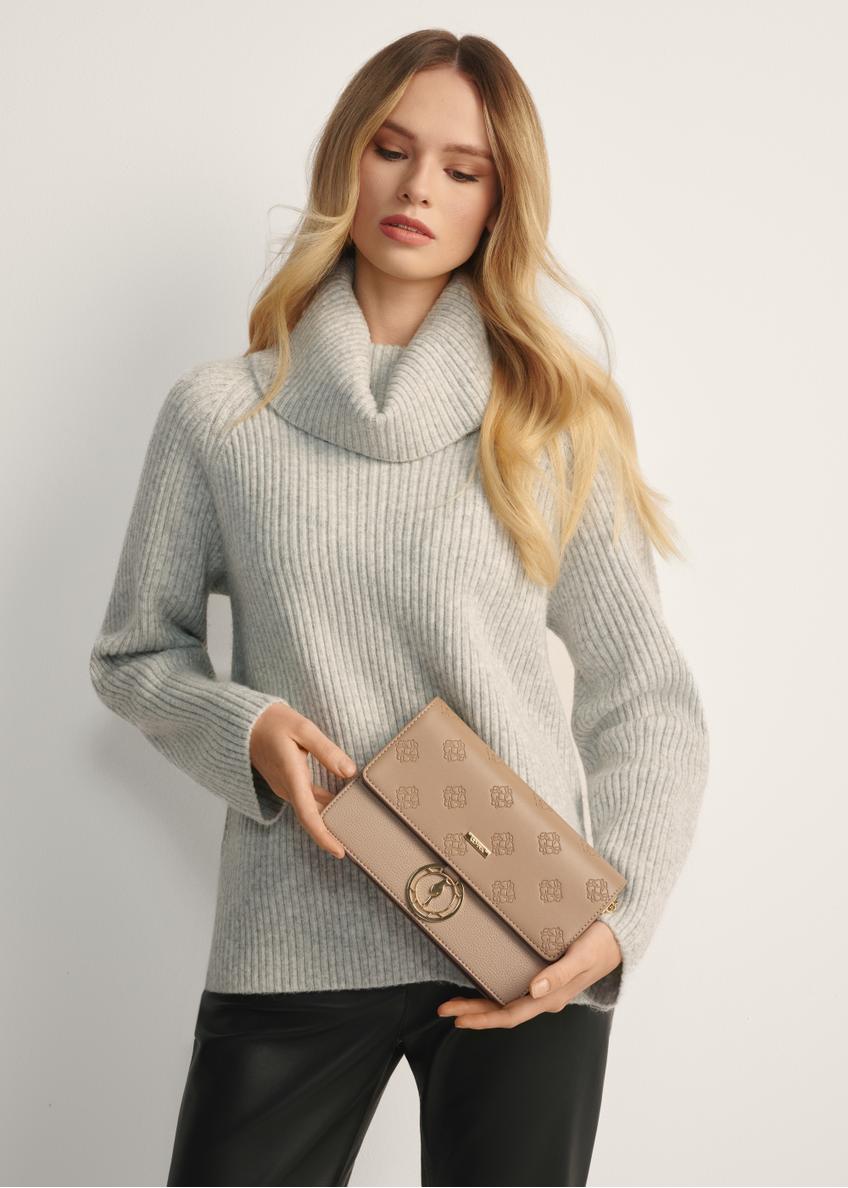 Beige women's handbag with monogram TOREC-0536C-81(Z25)