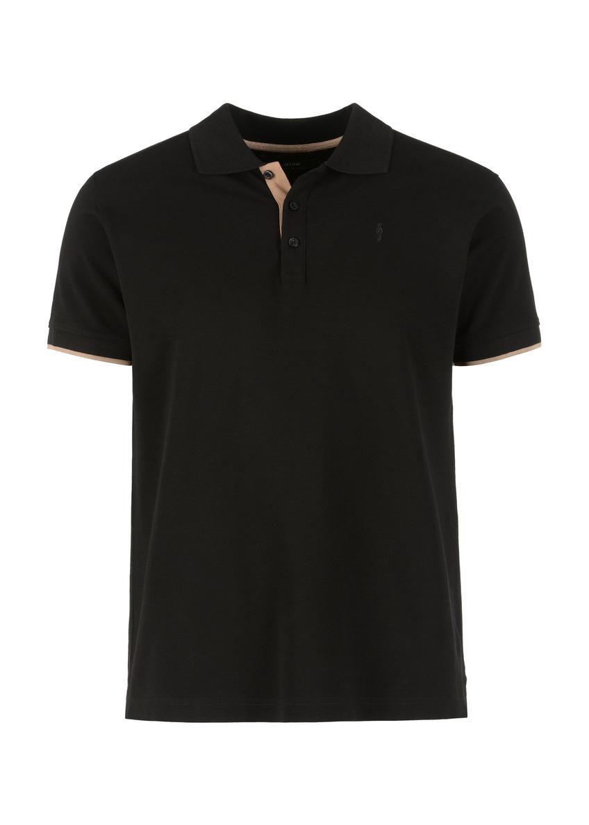 Men's black polo shirt POLMT-0045A-99(W24)-04