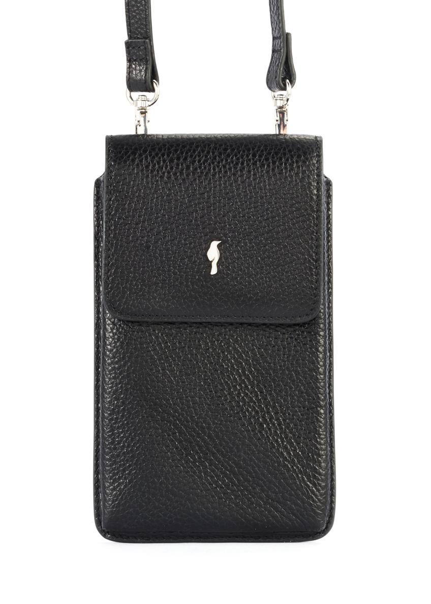 Women's leather bag in black color TORES-1154-99(Z25), product view from the front on a white background.