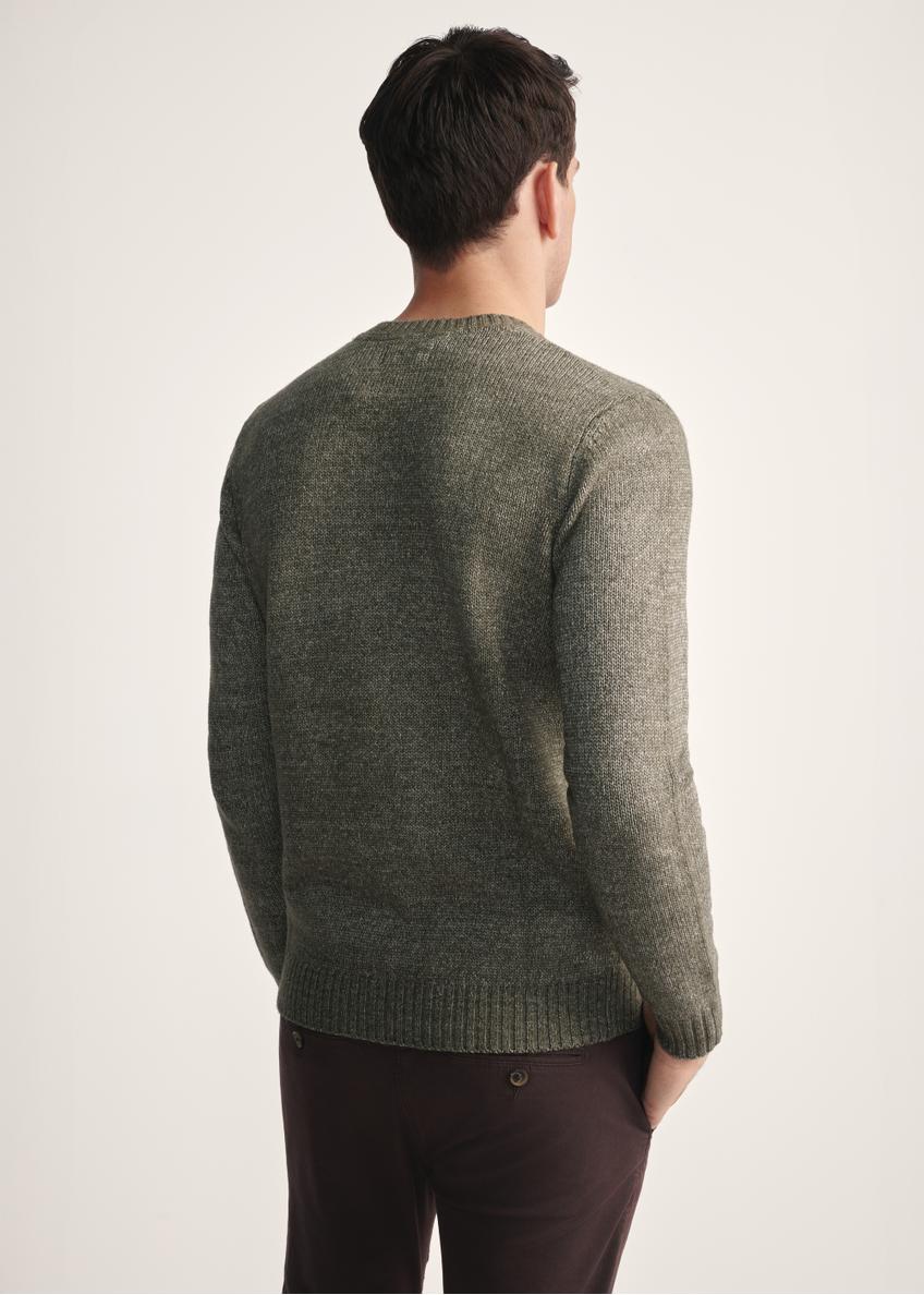 Men's khaki wool blend sweater SWEMT-0170-55(Z25)