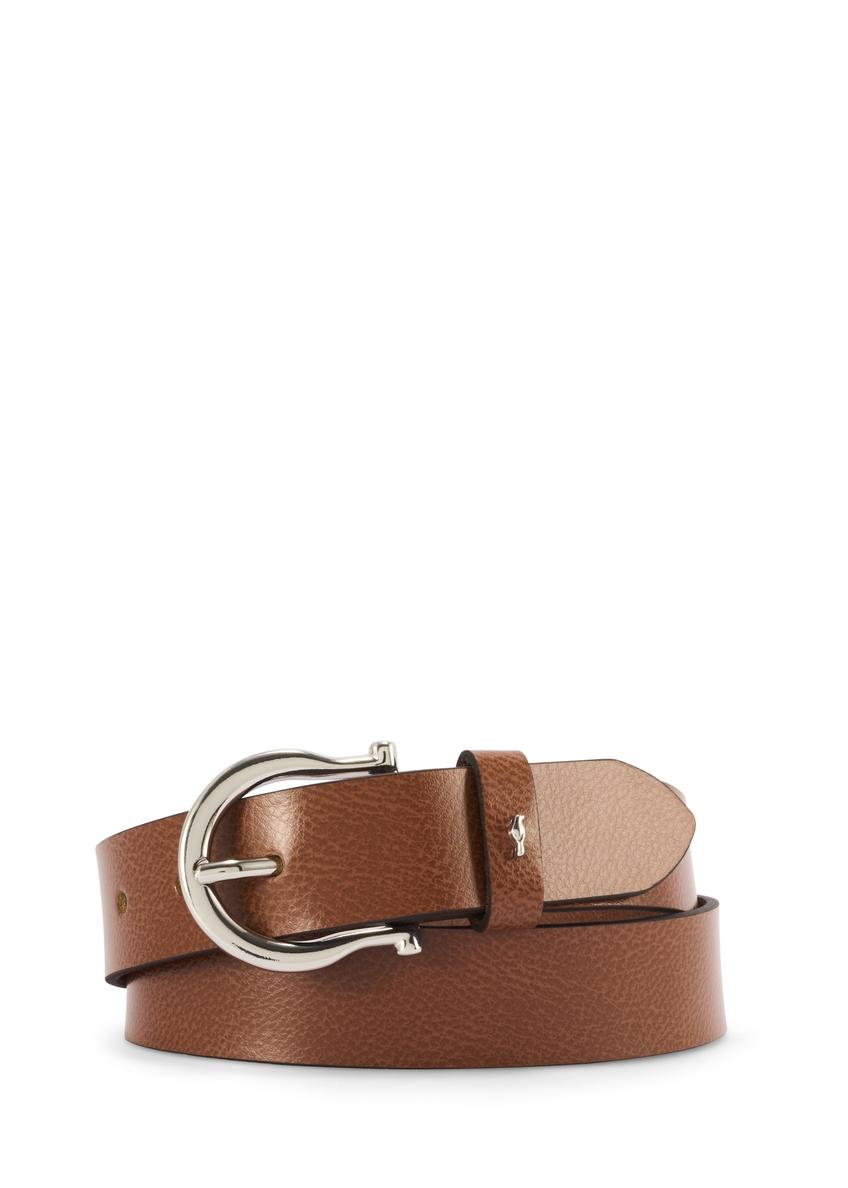 Brown leather women's belt PASDS-0274B-88(Z25)