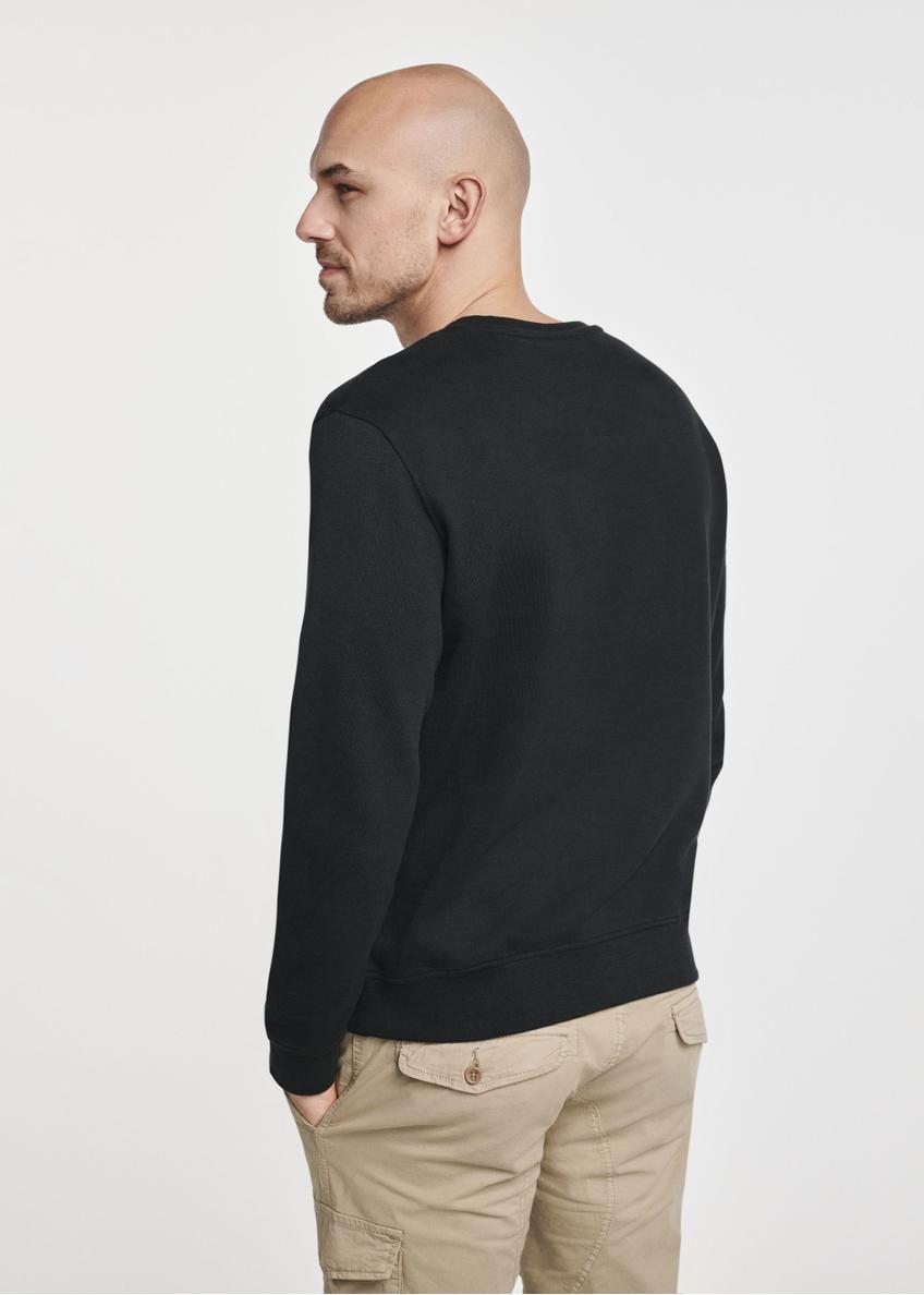 Black men's sweatshirt without hood BLZMT-0066-99(Z24)