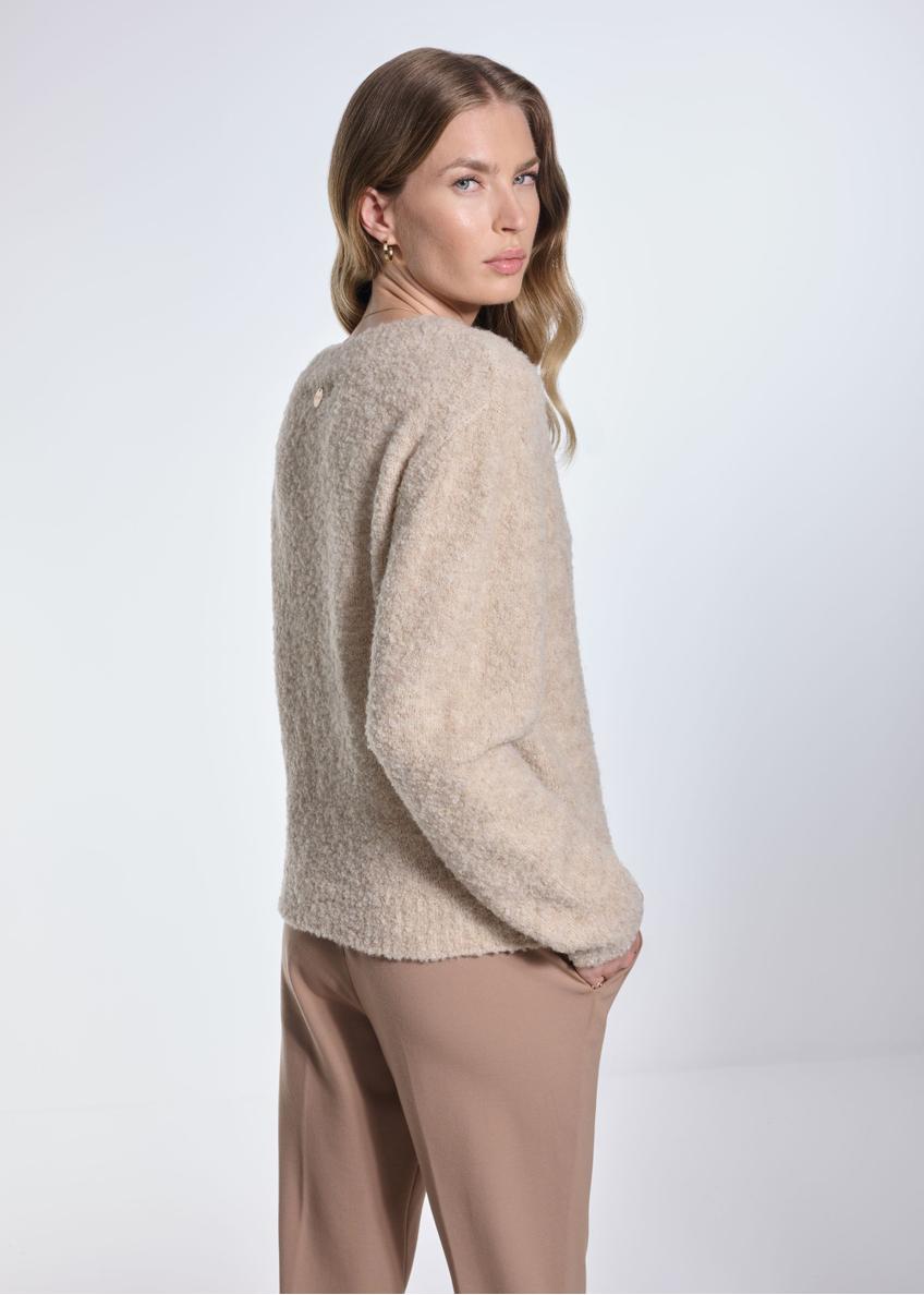 Beige warm women's sweater SWEDT-0207-82(Z24)