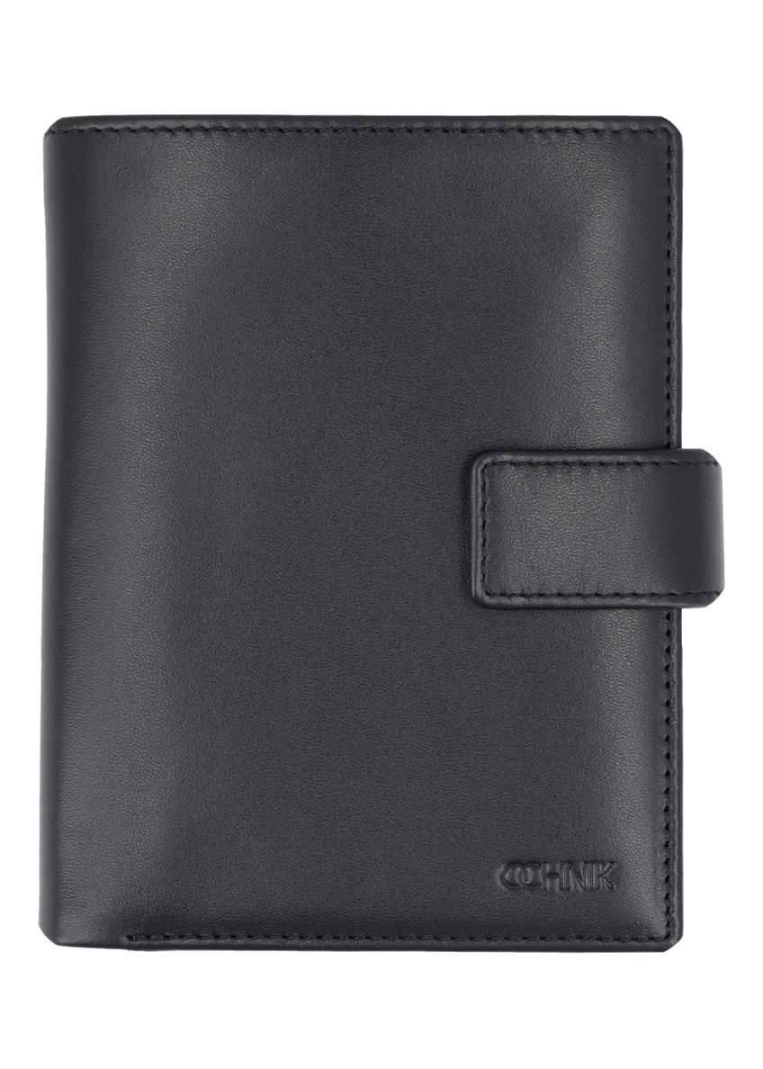 Black men's leather wallet PORMS-0715-99(Z26) - front product view, on white background.