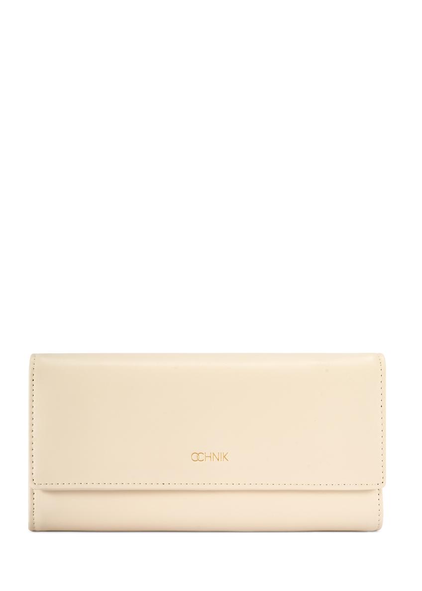 Large cream women's wallet POREC-0411-0B(W26), front product view on white background.
