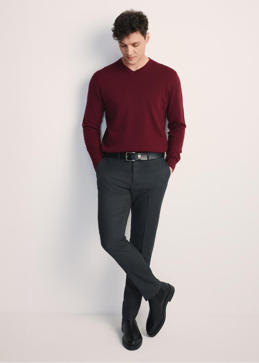 Burgundy men's sweater with logo SWEMT-0159A-49(Z25)