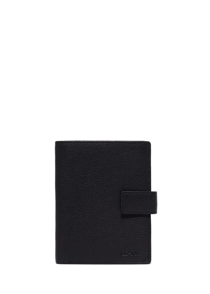 Black men's leather wallet PORMS-0720-99(Z26), front product view on white background.